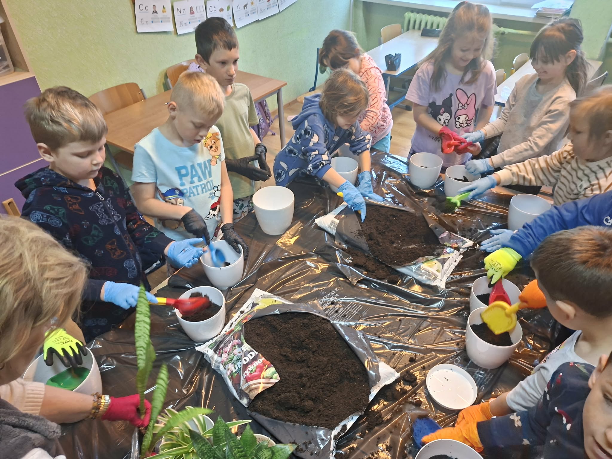 Warsztaty ogrodnicze w klasie 1